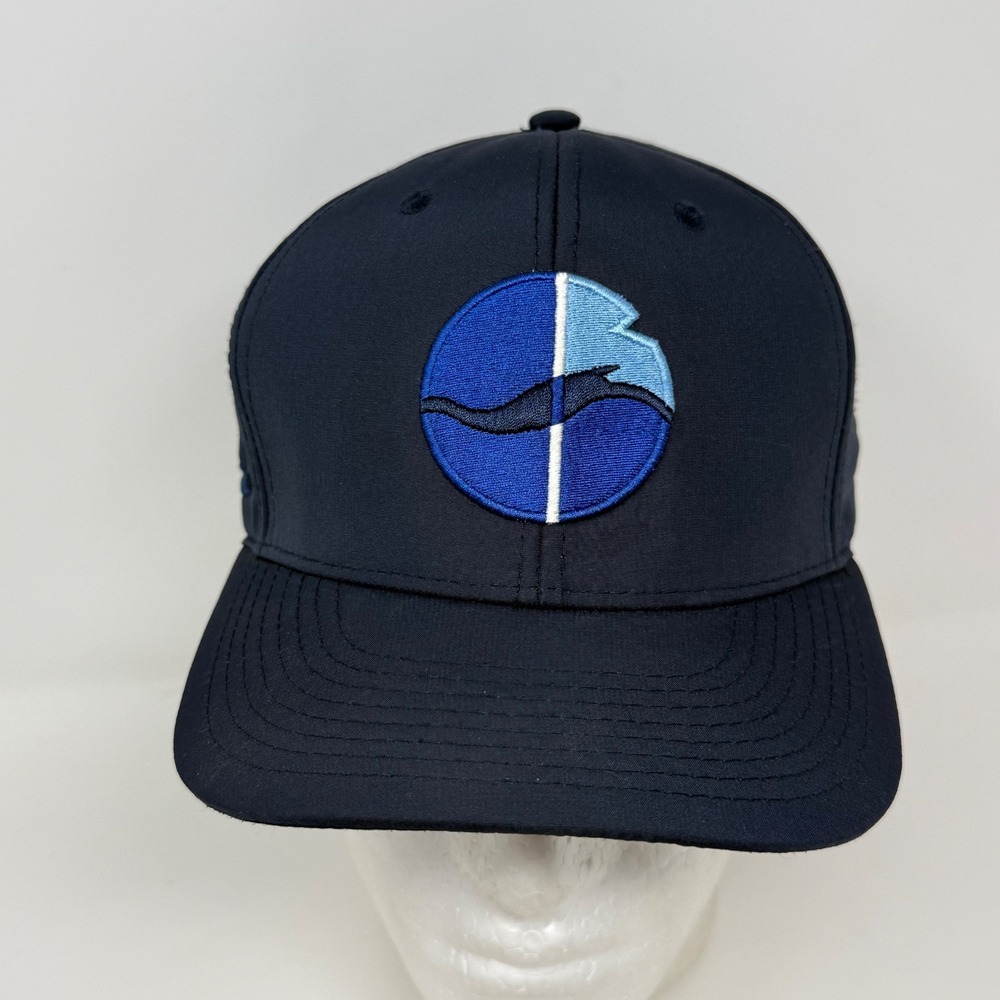 Pukka Navy‎ Blue Performance Baseball Cap Wave Logo Adjustable Hat One Size